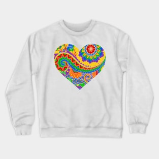 Rainbow Decorative Heart Crewneck Sweatshirt